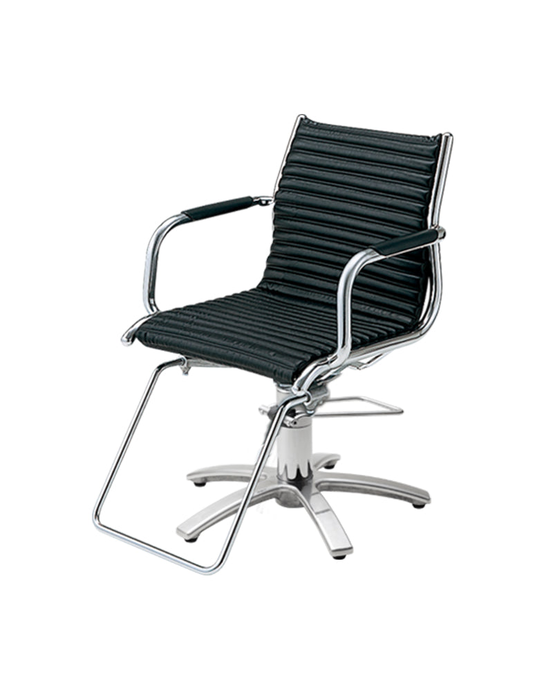 Fiore - Black hairdressing chair - Chrome cross base